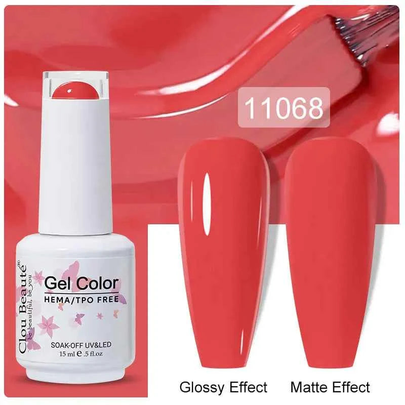 Professional 15ml HEMA & TPO Free Gel Polish – High-Performance Red & Multi Tone Semi Permanent Varnish