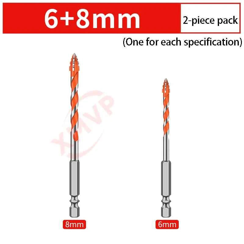 Four Edge Serrated Eccentric Drill Bit Set & High Hardness Multi Material Dry Drilling Bits
