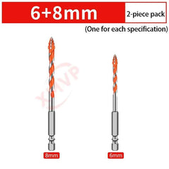 Four Edge Serrated Eccentric Drill Bit Set & High Hardness Multi Material Dry Drilling Bits