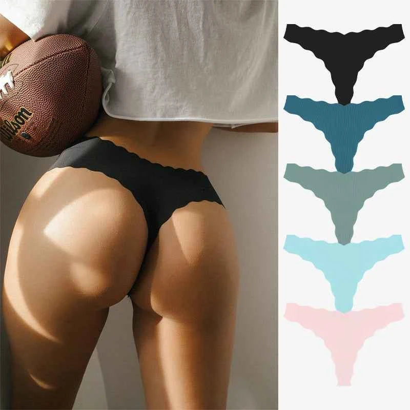 Seamless Sport Thong Panties 5-Pack | Low Rise V-String Invisible Comfortable Women's Underwear