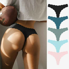 Seamless Sport Thong Panties 5-Pack | Low Rise V-String Invisible Comfortable Women's Underwear