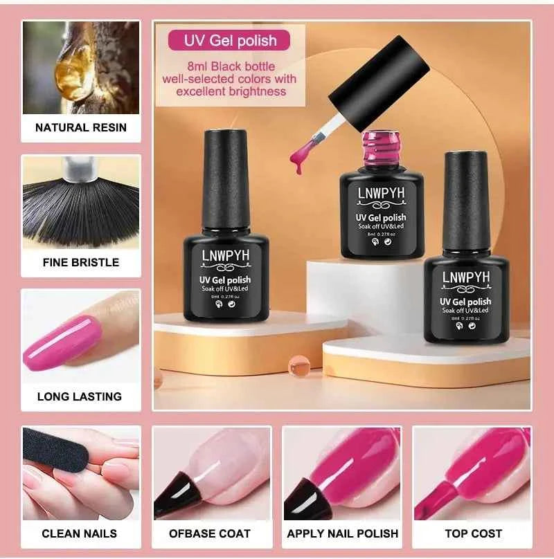 Professional 26 Color High-Pigment Gel Collection – Complete Semi-Permanent Varnish System with Base & Top Coat
