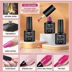 Professional 26 Color High-Pigment Gel Collection – Complete Semi-Permanent Varnish System with Base & Top Coat
