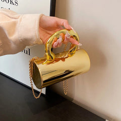 Golden Cylinder Acrylic Evening Clutch by Snagg It Purses