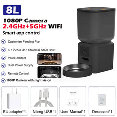 8L Automatic Cat & Dog Feeder with 1080p Camera - SnaggIt