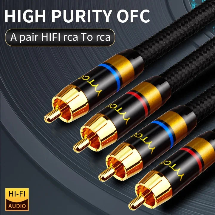 HiFi RCA Audio Cable – Premium 2RCA to 2RCA Interconnect Cable for Amplifiers, DACs, TVs & DVD Players by Snagg A Interconnect Cable