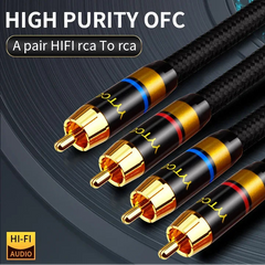HiFi RCA Audio Cable – Premium 2RCA to 2RCA Interconnect Cable for Amplifiers, DACs, TVs & DVD Players by Snagg A Interconnect Cable