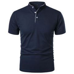 Men's Summer Basic Polo | Trendy Breathable Loose-Fit Splice Top