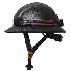 Full Brim Safety Helmet with LED Headlamp & Taillight by Snagg A Safety Helmet