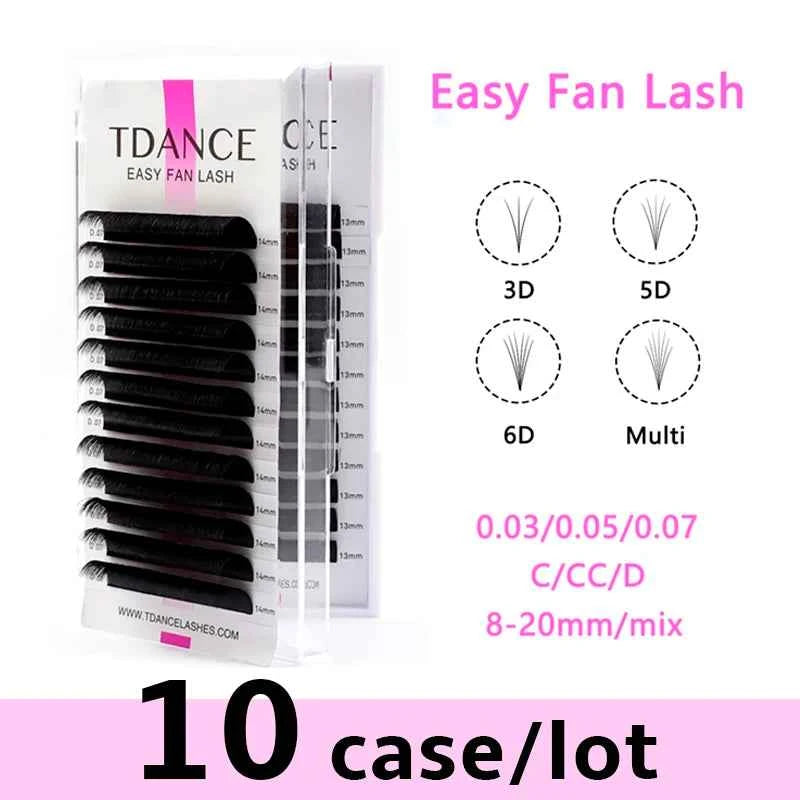 Professional 10 Piece Self-Fanning Eyelash Set – Rapid Blooming Extension Kit