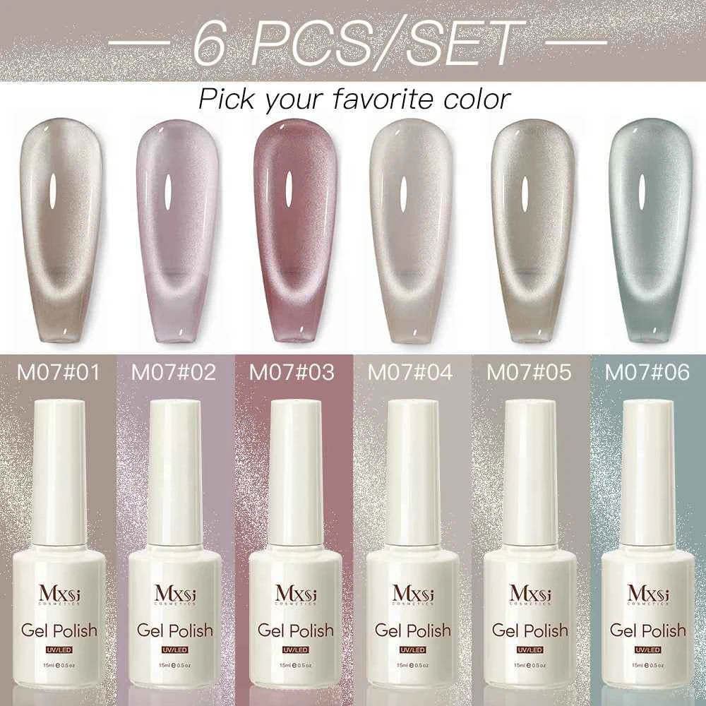 Professional 15ml Magnetic Crystal Cat Eye Gel Collection – 6 Piece High Pigment Red & Pink Reflective System