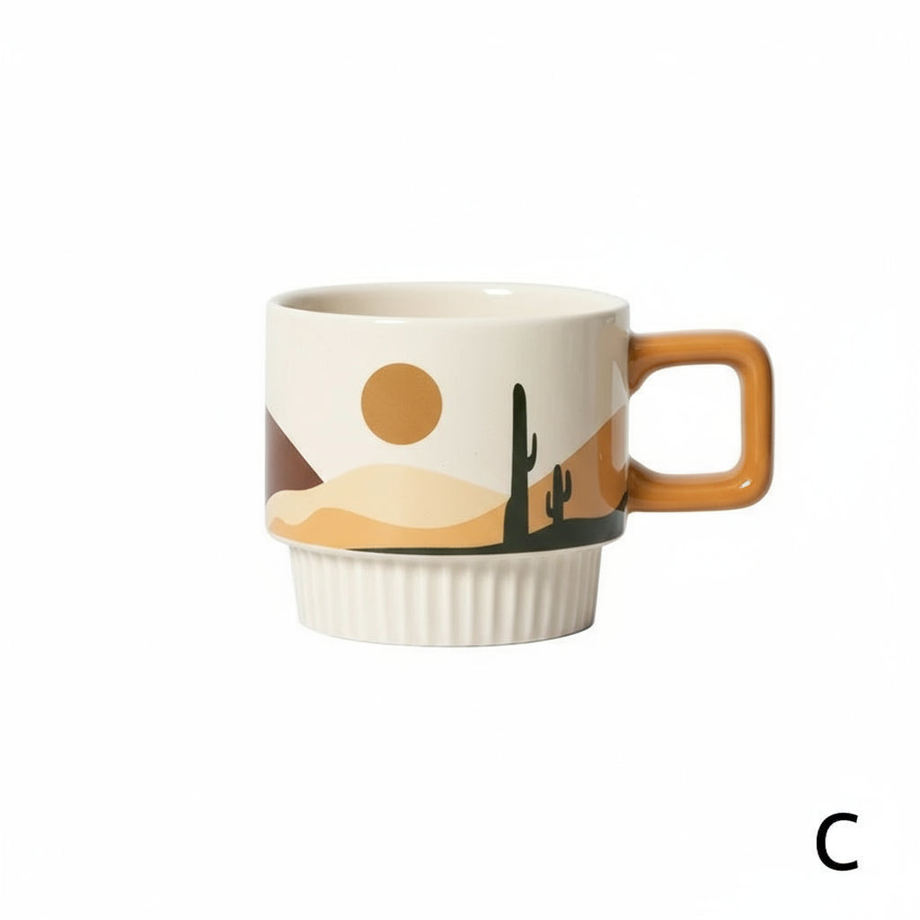 Retro Ceramic Coffee Cup Hand Grip Mug For Home Use Gift by Snagg A Cup