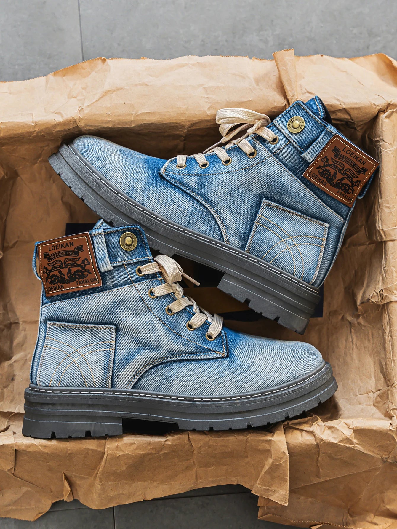 Men’s High-Top Denim Boots by Snagg A Shoes