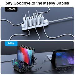 500W Multi USB-C Desktop Charging Dock | PD 100W Stand Holder Fast Charger Phone Tablet Laptop