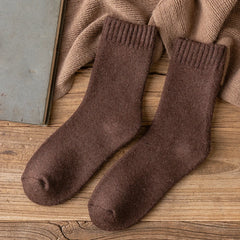Men’s Vintage Wool Knit Socks, Thick Winter Cashmere Blend