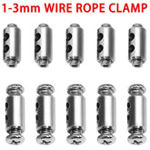 Steel Wire Rope Clamps 1–3mm Double Hole | Suspension Cable Clip Screw Adjustment Telescopic Lock 10pcs