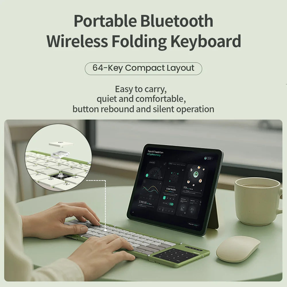 Folding Bluetooth Keyboard With Touchpad For IOS Android Tablets by Snagg A Wireless Keyboard