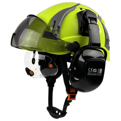 Construction safety helmet with built-in double visors and earmuffs – image 9