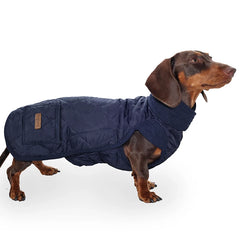 Diamond Quilted Dog Coat for Dachshunds – Water-Repellent Windproof Jacket for Short-Leg Breeds
