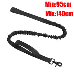 Bungee Dog Leash with Car Seatbelt Clip – Reflective Shock-Absorbing No-Pull Tactical Lead for Large Dogs