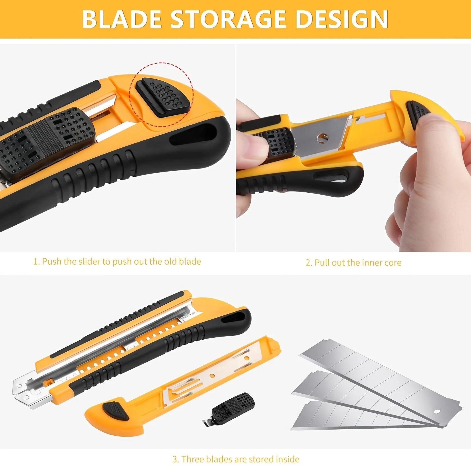 Retractable Utility Knife with Blade Storage by Snagg A Knife