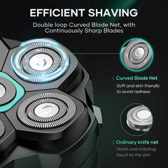 6D Magnetic Floating Head Shaver – Professional IPX6 Waterproof Bald Head & Beard Shaving System
