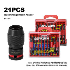 1/4" Square Drive to 1/4" Quick Release Hex Impact Bit Holder