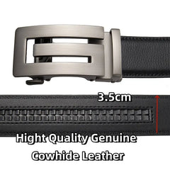 Luxury Men’s Automatic Leather Belt — Genuine Leather Adjustable Strap (110–130cm)