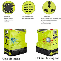 120V Portable Power Inverter & LED Floodlight | Multi Platform Mobile Power Station