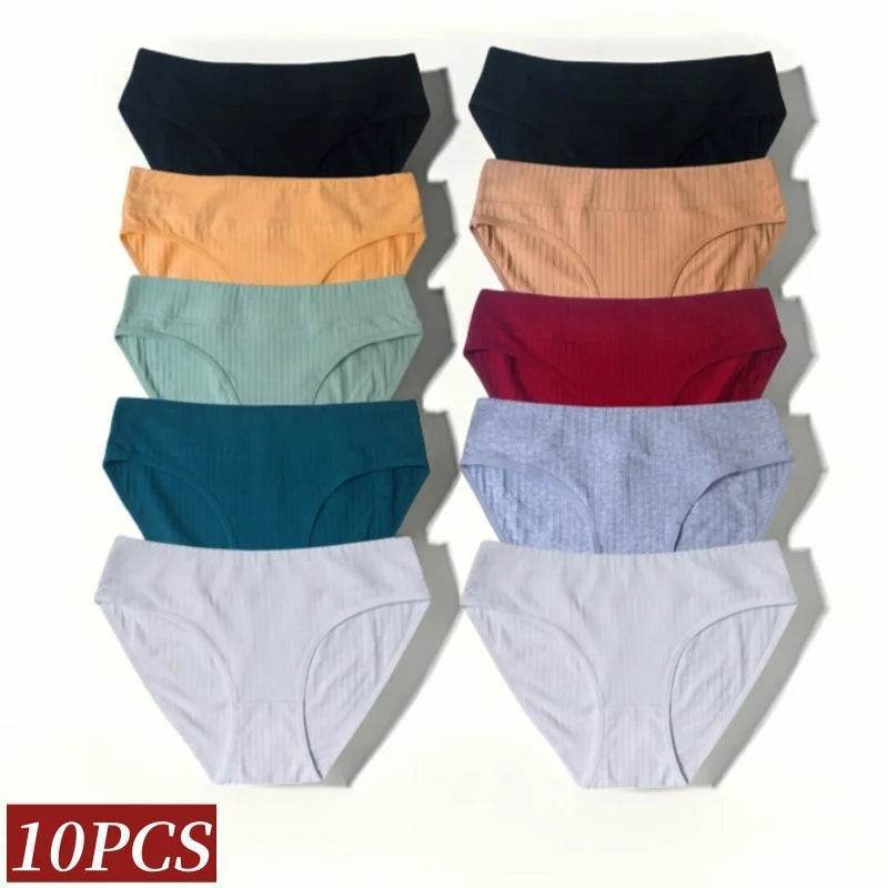 10-Pack Women’s Low-Waist Cotton Panties - SnaggIt
