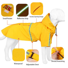 Waterproof Hooded Dog Raincoat with Reflective Strap by Snagg A Raincoat