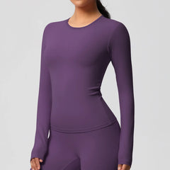 Women's Long Sleeve Yoga Shirt | Push-Up Gym Workout Top Dry-Fit Breathable High Elastic Sports
