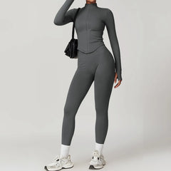 Women's 2/3/4-Piece Seamless Yoga Set | Long Sleeve Tracksuit Sports Bra Gym Leggings Activewear