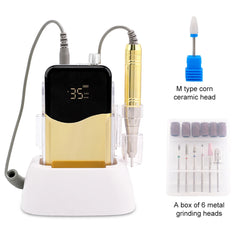 Professional 35,000 RPM Coreless Motor Nail Drill – High Torque 65W Wireless Desktop Station