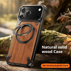 Natural Wooden Frameless MagSafe Case – iPhone 17 Pro & Pro Max