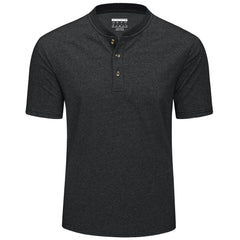 Men's Cotton Blend Henley | Soft 3-Button Summer Fashion Tee