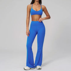 Women's 2-Piece Athletic Yoga Set | Running Leggings & Sports Bra Breathable Gym Fitness Wear