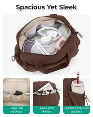 Women's Lightweight Weekender Duffel Bag – Water-Resistant Travel & Gym Carry-On with Wet Pocket (24L+)