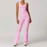 Women's 2-Piece Yoga Workout Set | High Waist Leggings & Sports Bra Gym Tracksuit Athletic Wear