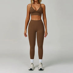 Women's 2/3-Piece Seamless Yoga Set | Gym Workout Suit Fitness Bra Crop Top Long Sleeve Leggings