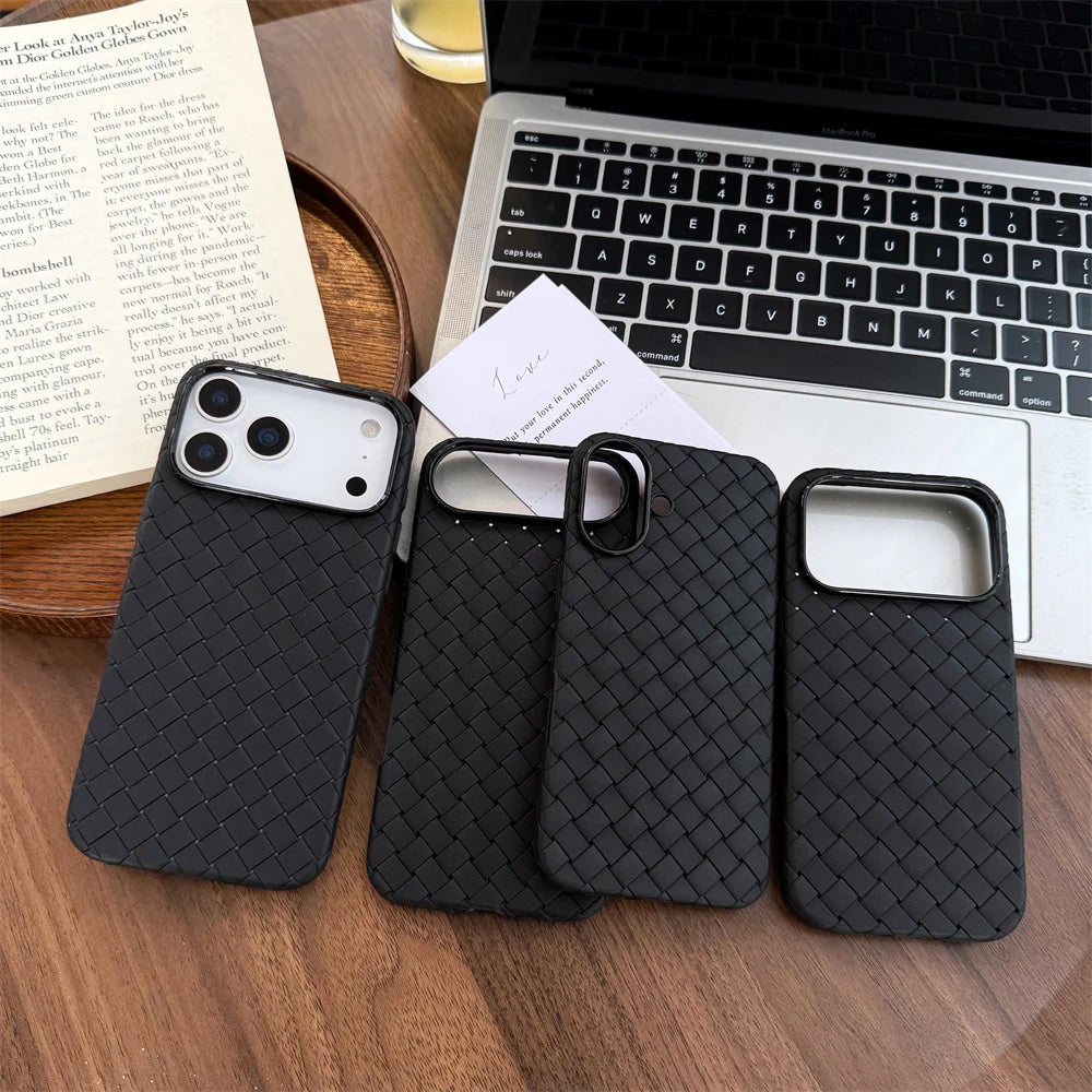Braided Textured Breathable Shockproof Back Case – for iPhone 17 Series - Phone Cases & Covers