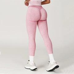 Women's High Waist Ribbed Yoga Leggings | Seamless Scrunch Bum Gym Fitness Workout Tights