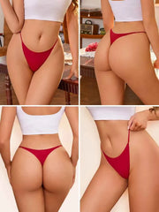 Seamless Thong Panties 6-Pack | Invisible Thin Strap Low Waist High Stretch Women's Underwear