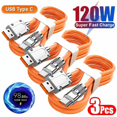 3 Pack 120W USB-C Fast Charging Cables