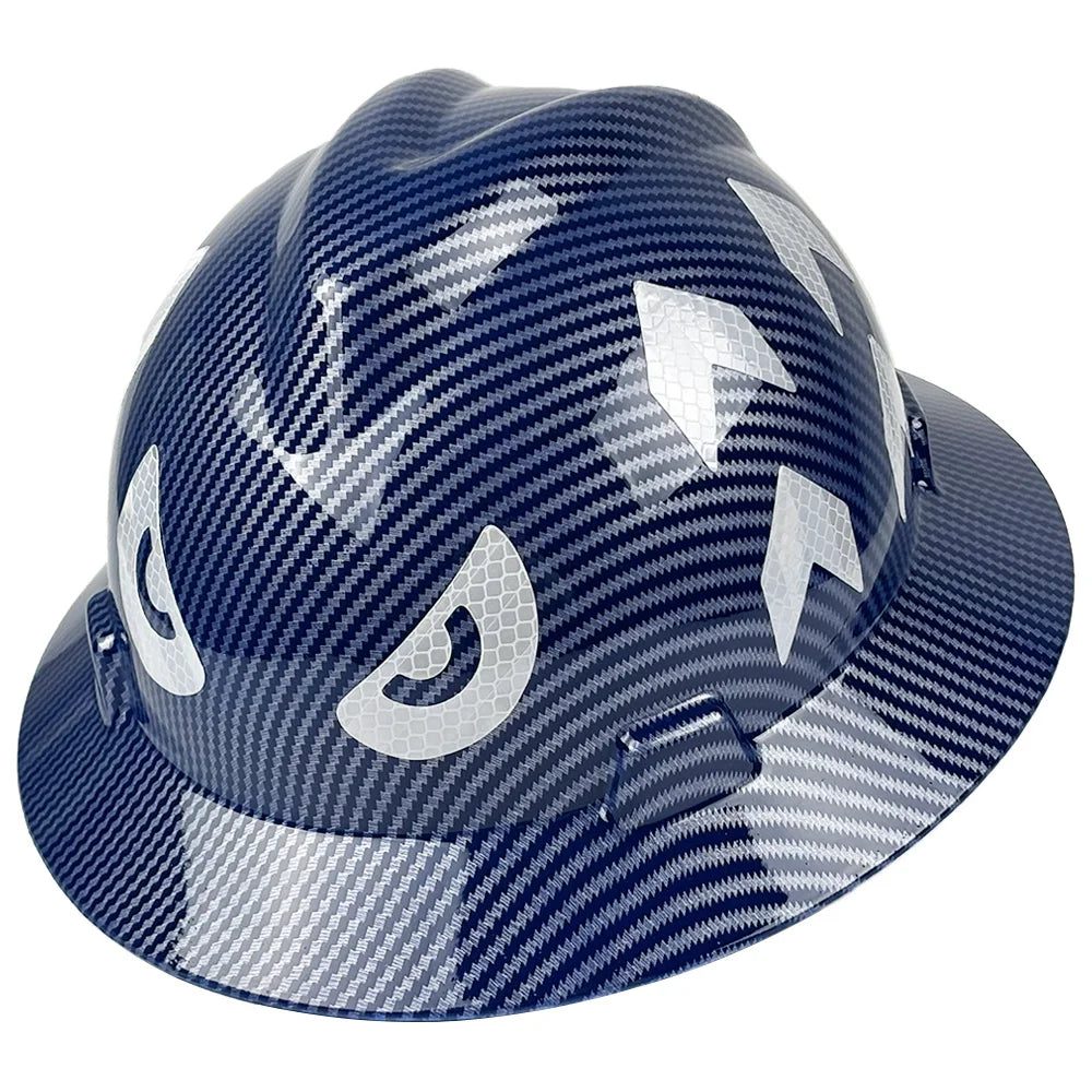 Full brim construction safety helmet with reflective stickers – image 10