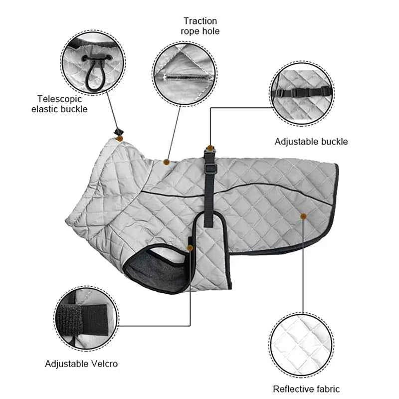 Reflective Outdoor Dog Jacket – Warm Cotton Vest Coat for Large & Medium Dogs (Labrador)