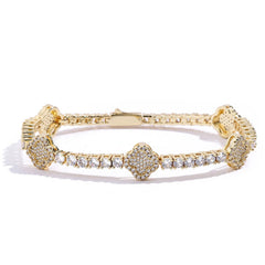 Four Leaf Clover Moissanite Tennis Bracelet by Snagg A Bracelet