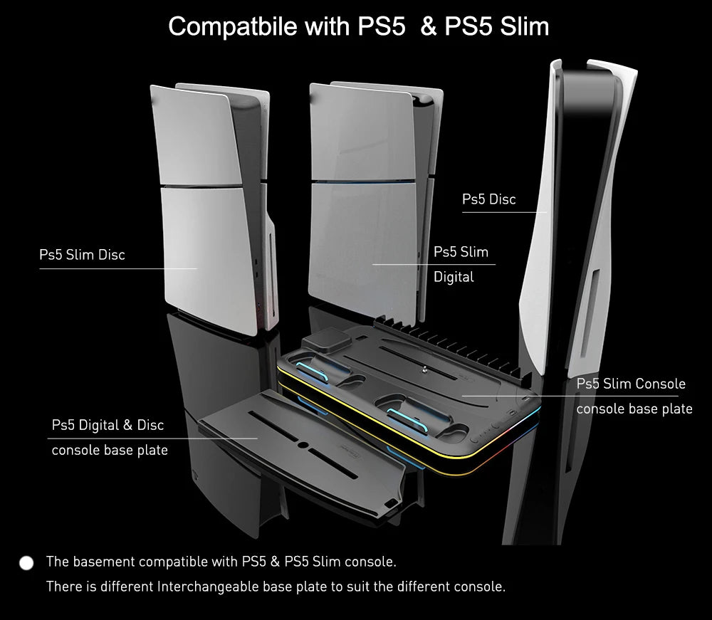 RGB Cooling & Charging Station for PS5 by Snagg A PS Stand