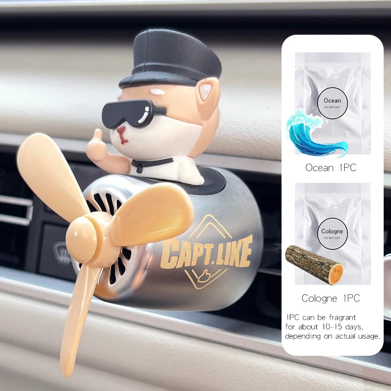 Rotating Airplane Pilot Bear Car Air Freshener by Snagg An Air Freshener