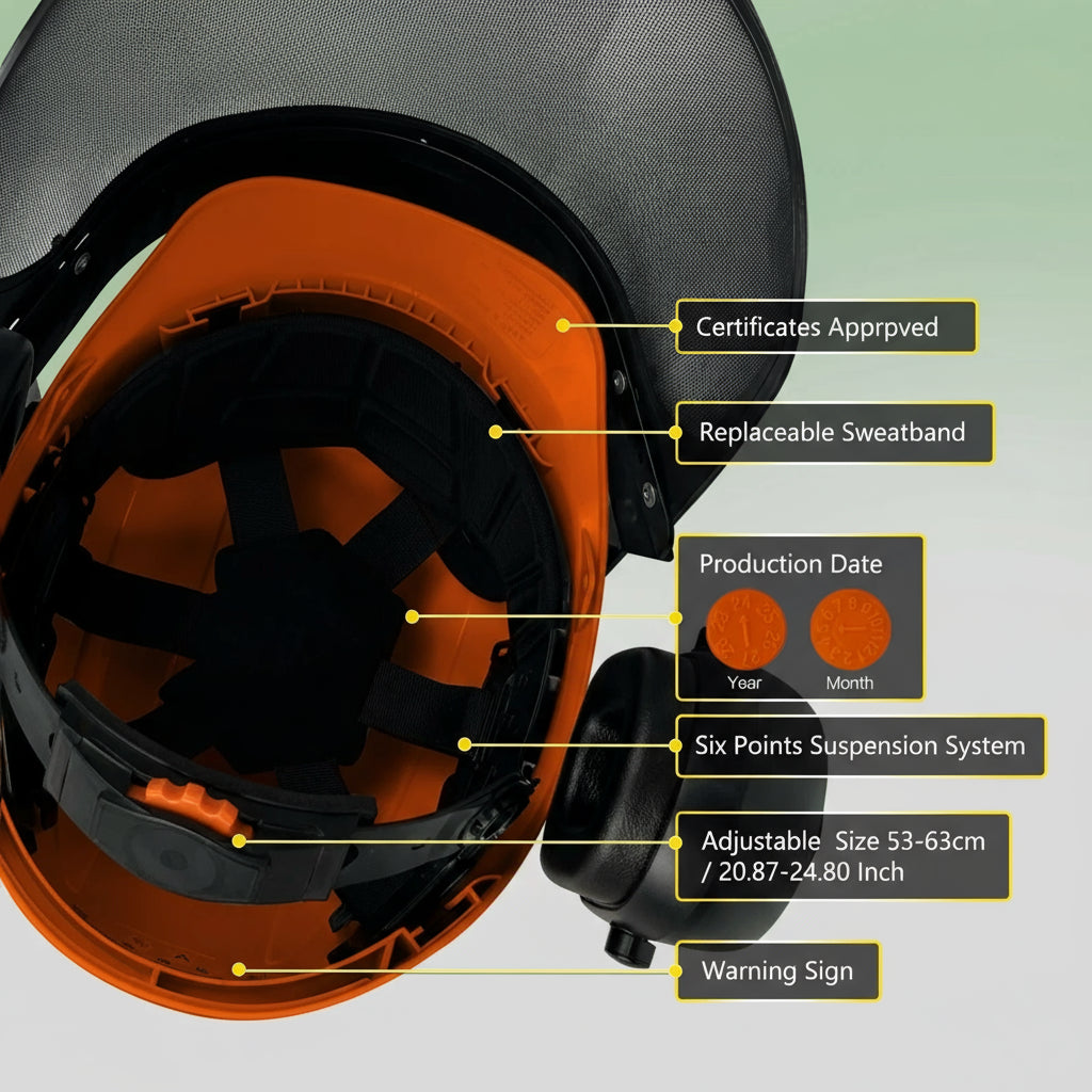 Forestry Safety Helmet With Face Shield & Ear Muffs by Snagg A Safety Helmet